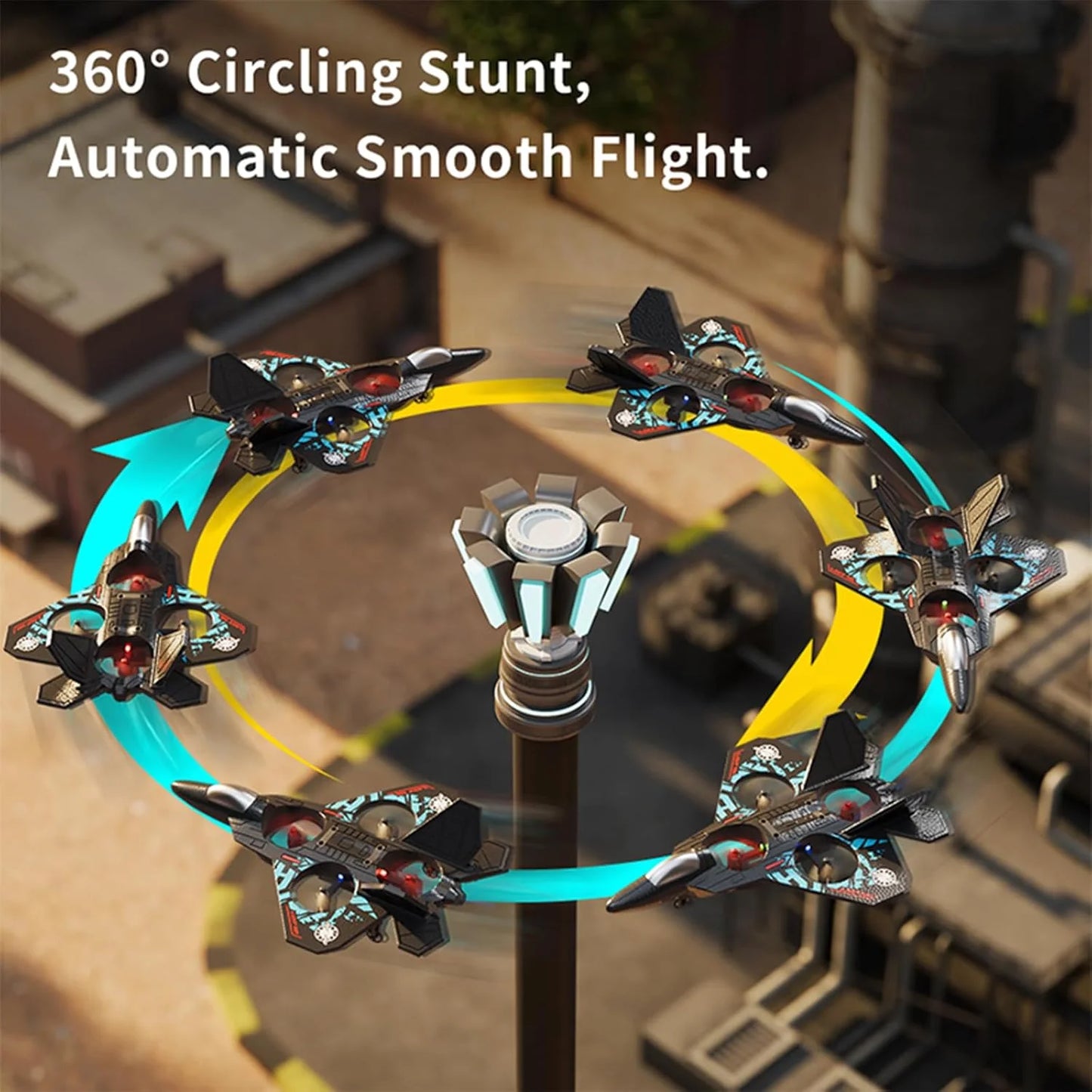 RC Airplane Fighter Jet with Remote Control, Light Effects, 360° Flip Stunts, Kids Toy